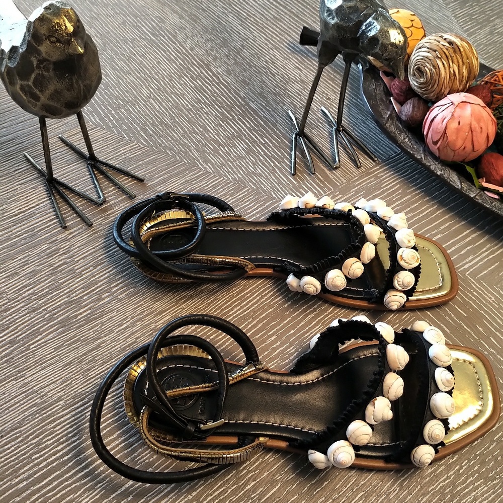 **SOLD** Tory Burch Sinclair Seashell Sandals New - Picture 5 of 5